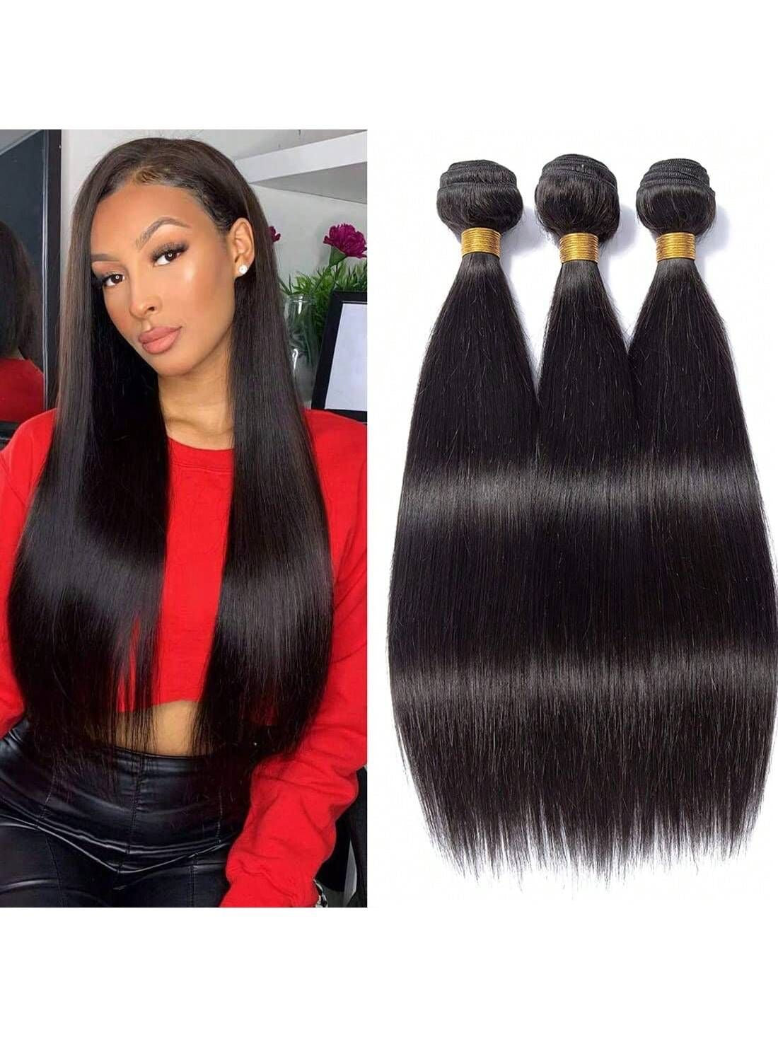 Natural straight Hair bundles (3) DD 100% Human Virgin Hair