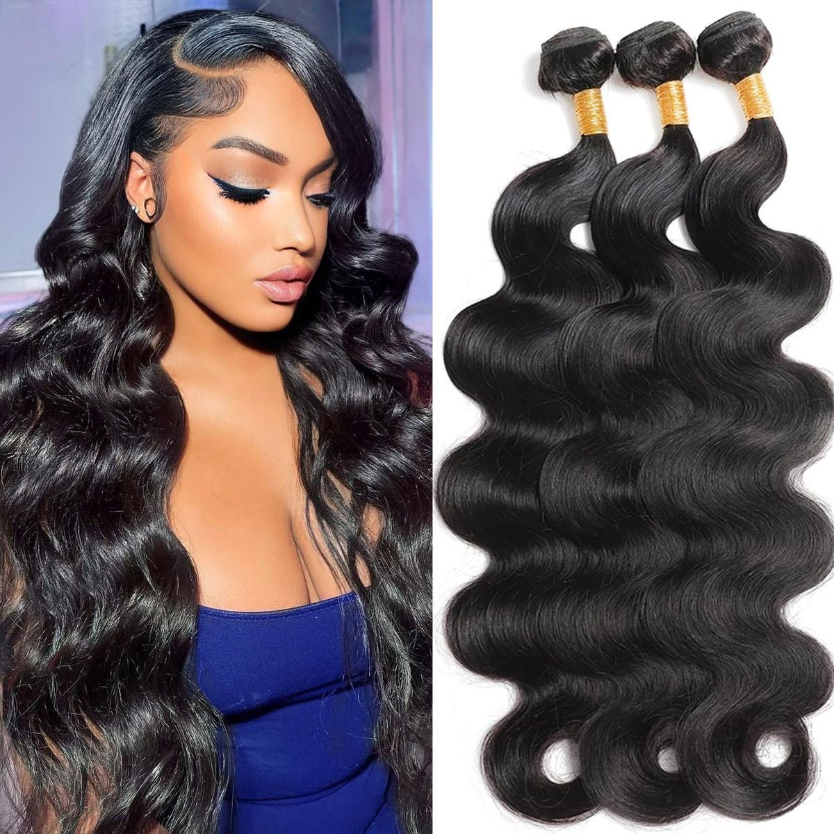 Body Wave Hair bundles (3) DD 100% Human Virgin Hair