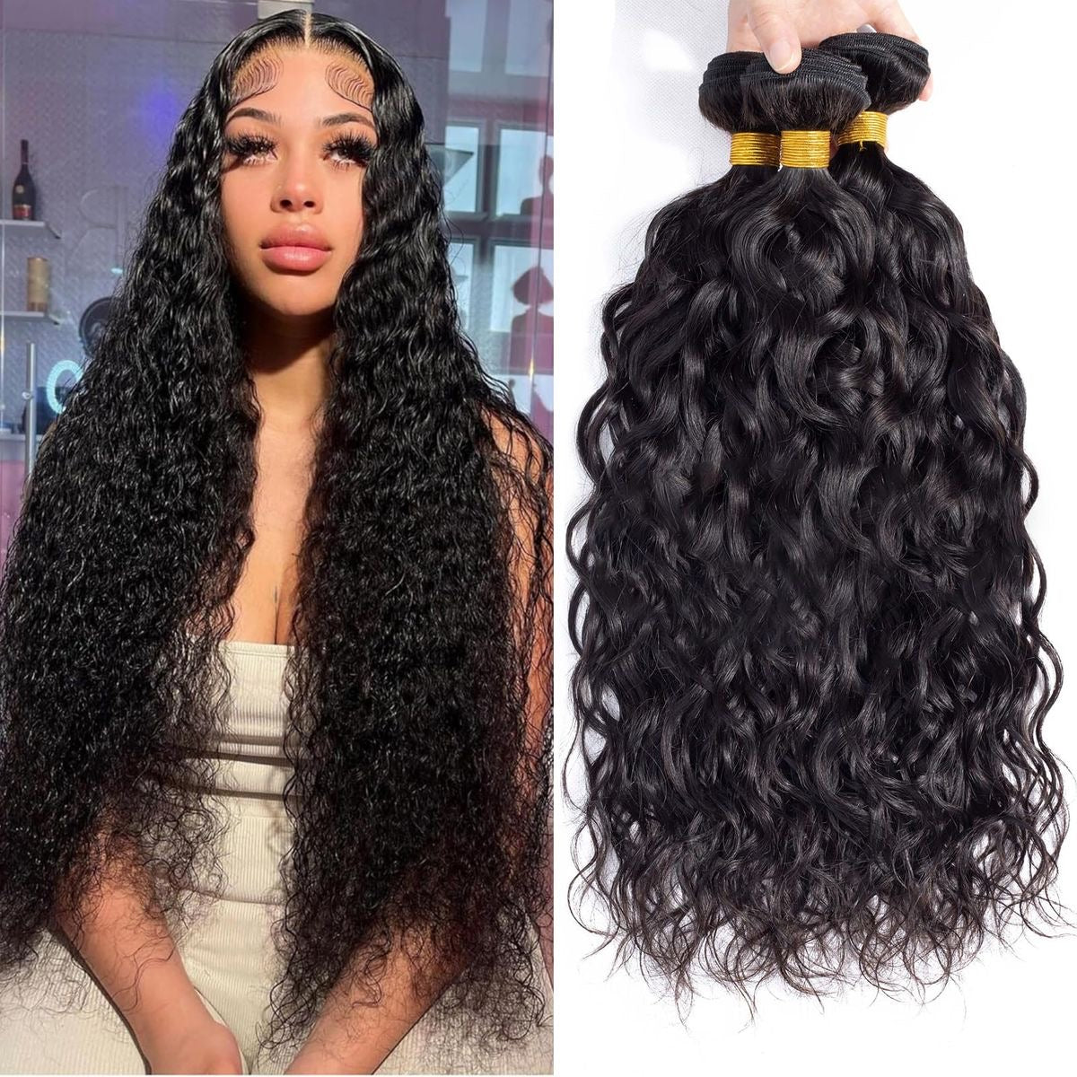 Natural Wave Hair bundles (3) DD 100% Human Virgin Hair