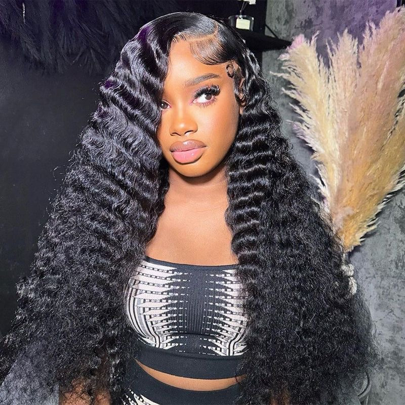 Deep Wave HD Lace Front 100% DD human Virgin Hair Wigs