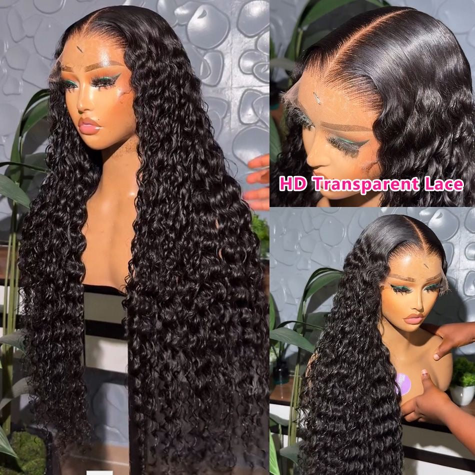 Water Wave HD Lace Front 100% DD human Virgin Hair Wigs